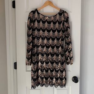 Charlotte Russe Black & Gold Sequin Dress L